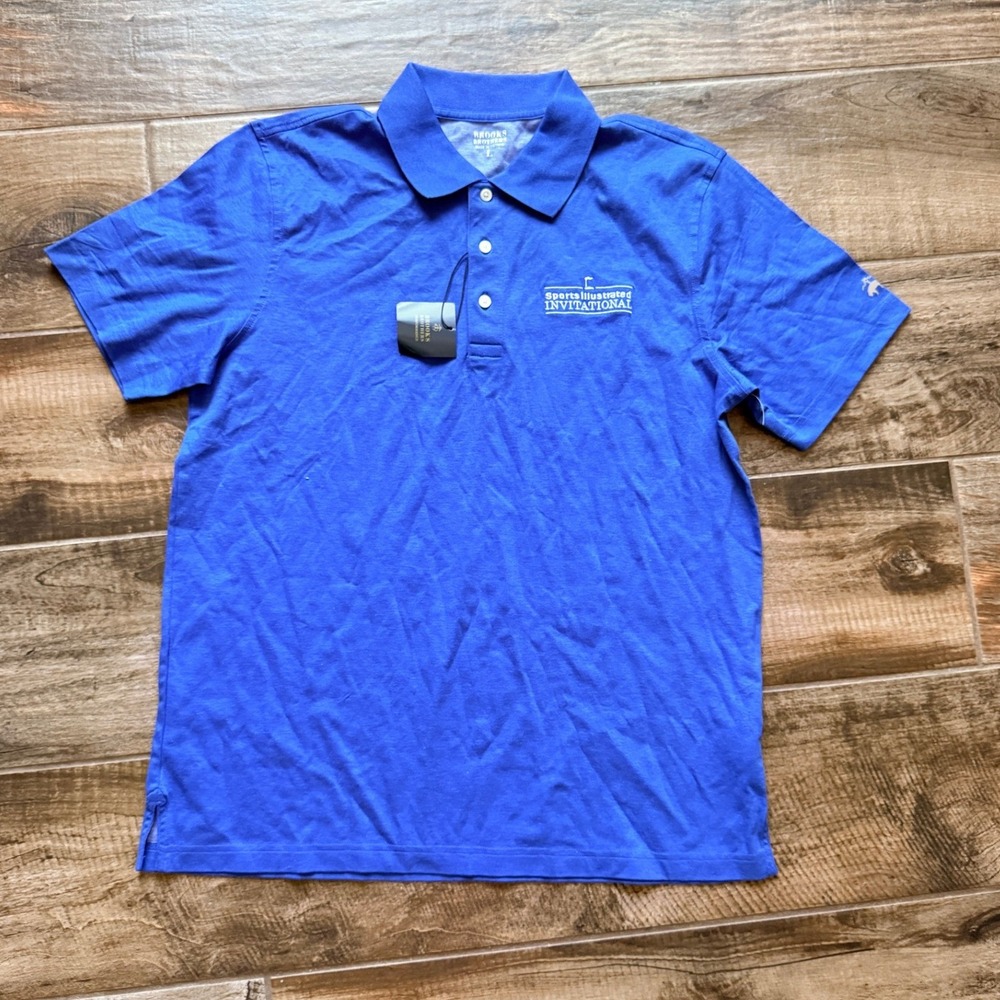 Brooks Brothers Sports Illustrated‎ Invitational Performance Polo Shirt,Blue,L